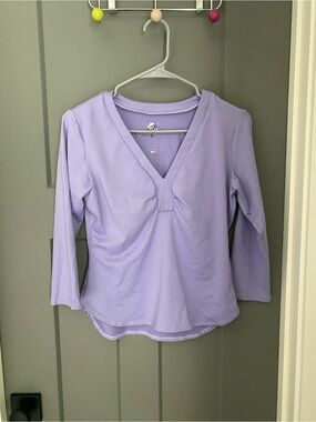 Patagonia Lavender V-Neck Long Sleeve Top